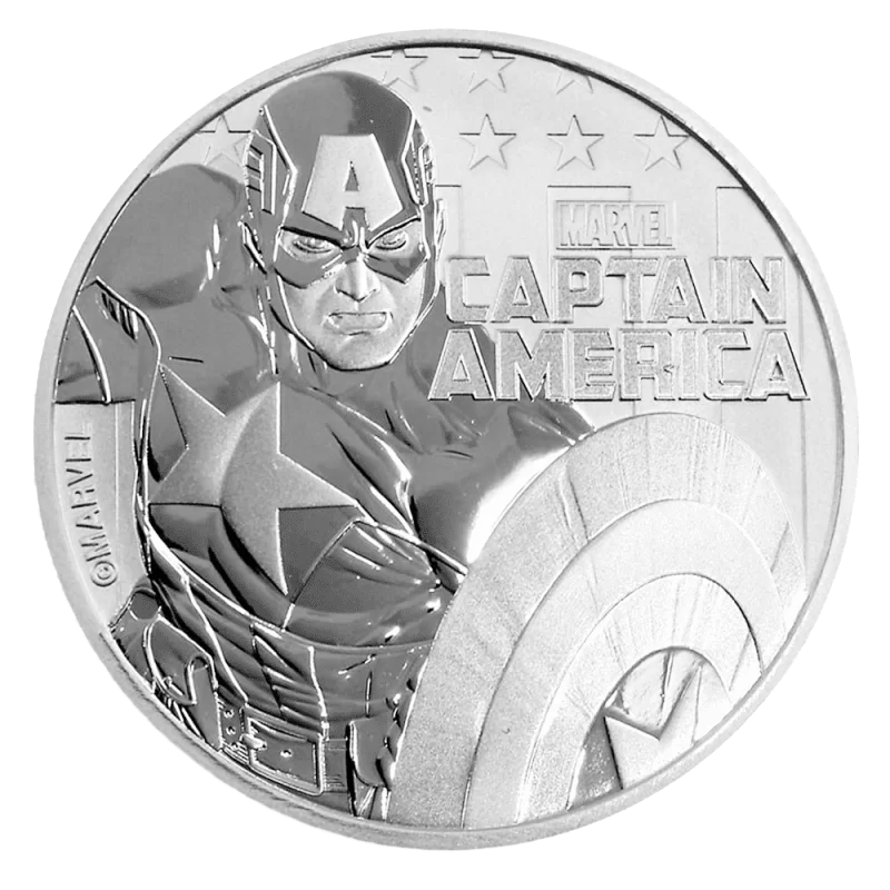 Srebrna moneta Marvel Series: Captain America 1 uncja – wysyłka 24 h! - Mennica Skarbowa