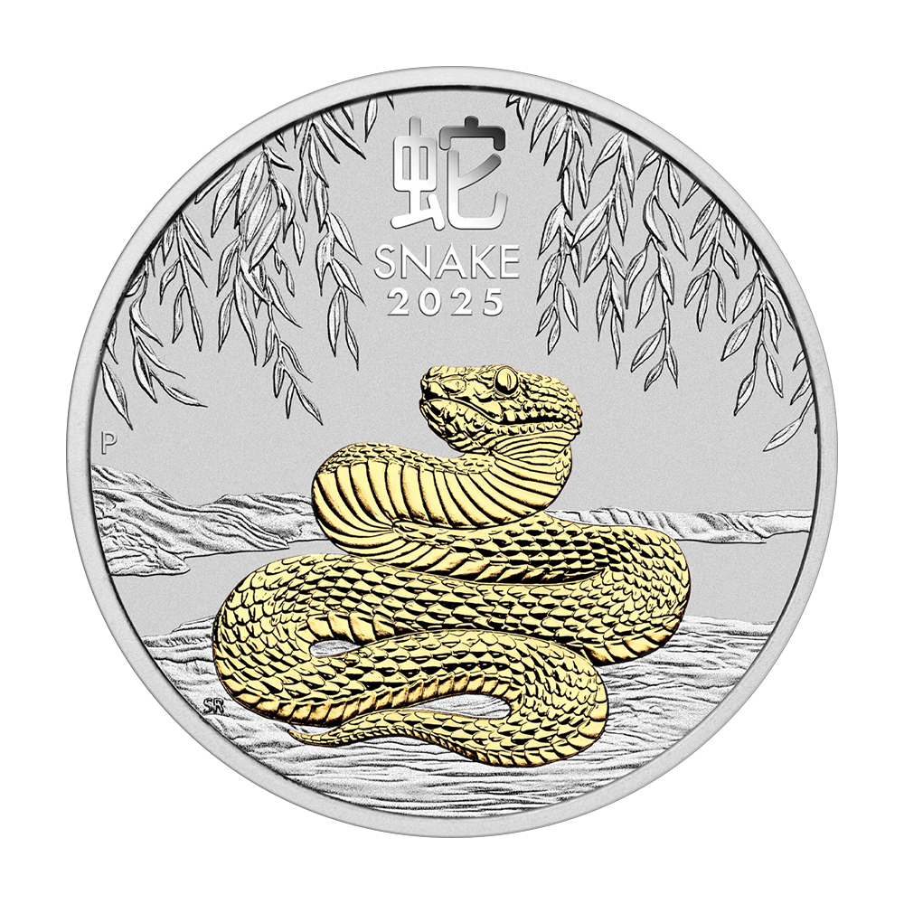 Srebrna moneta Australijski Rok Węża 2025 Pozłacana - wysyłka 24 h! - Mennica Skarbowa