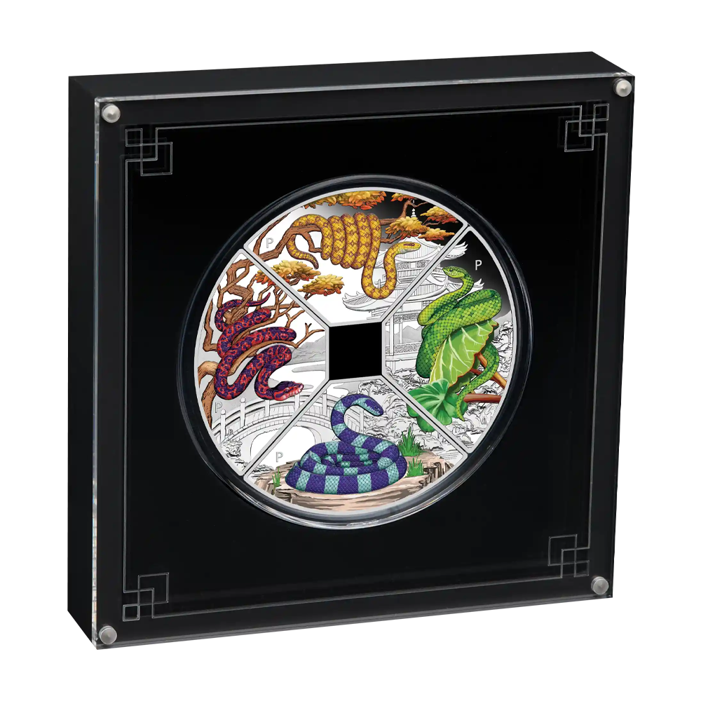 Zestaw srebrnych monet 4 x1 AUD Australijski Rok Węża 2025 4 uncje – wysyłka 24 h! - Mennica Skarbowa