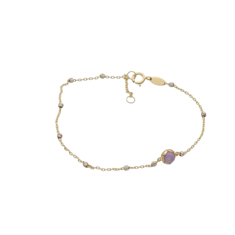 Bransoletka złota z ametystem - wysyłka 24 h! - Mennica Skarbowa