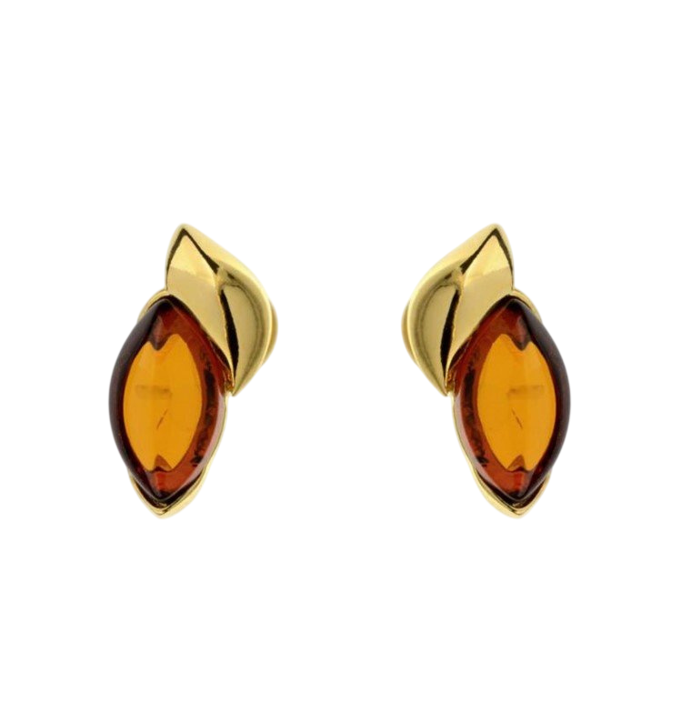 Kolczyki pozłacane łezki bursztyn - wysyłka 24 h! - Mennica Skarbowa