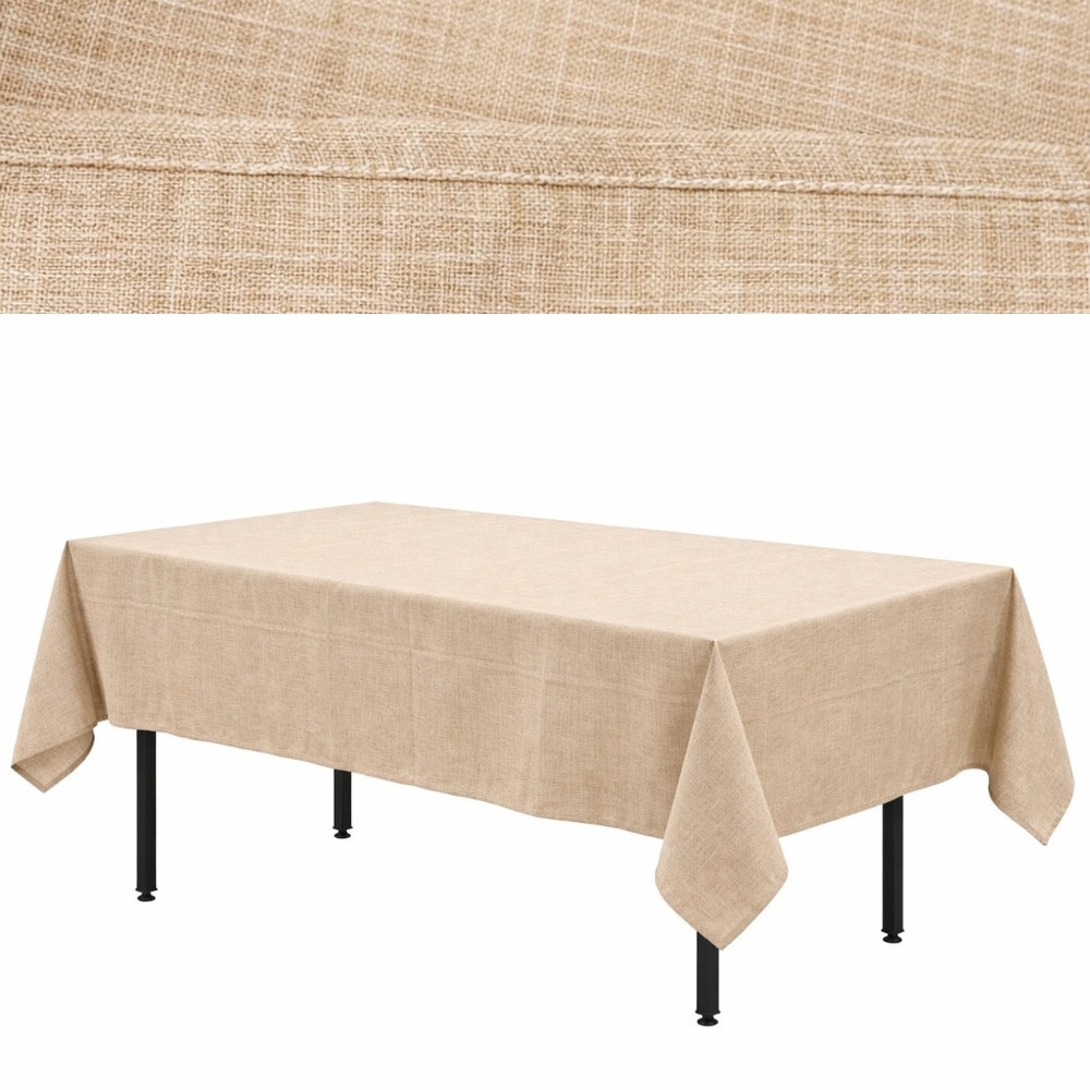 Obrus płócienny beżowy "Boho" 280x170cm na stół bankietowy - imitacja lnu