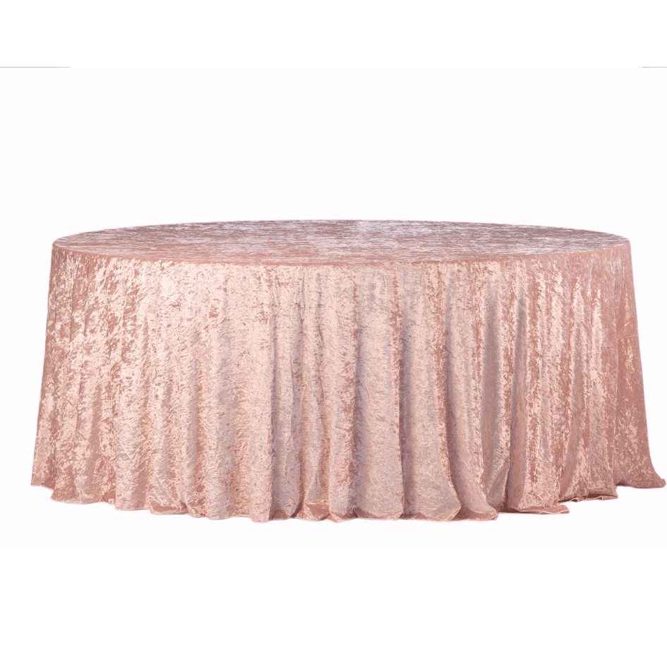 Obrus okrągły aksamit różowy welurowy Fi340cm Velvet