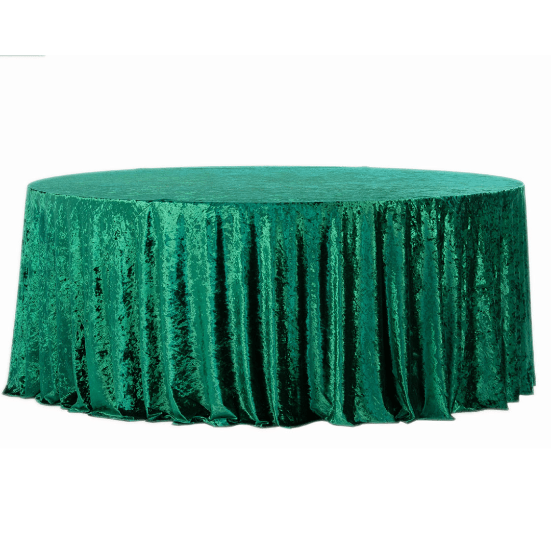 Obrus okrągły aksamit zielony Fi340cm Velvet