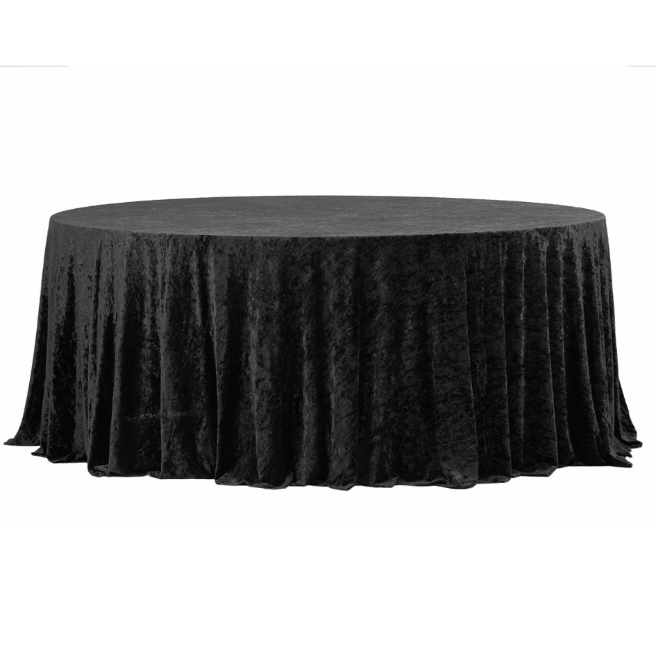 Obrus okrągły aksamit czarny Fi340cm Velvet