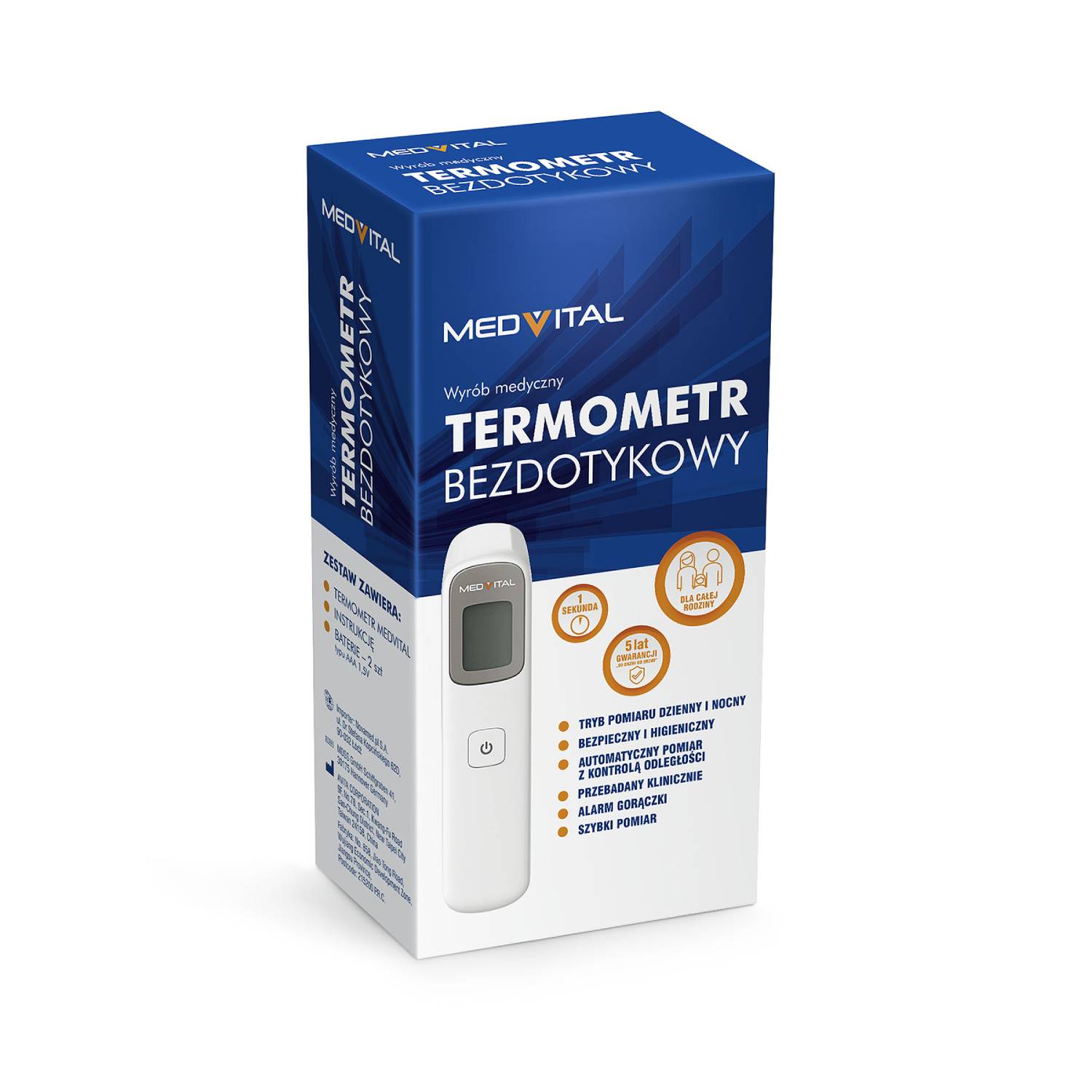 Medvital termometr bezdotykowy nt62, 1 sztuka