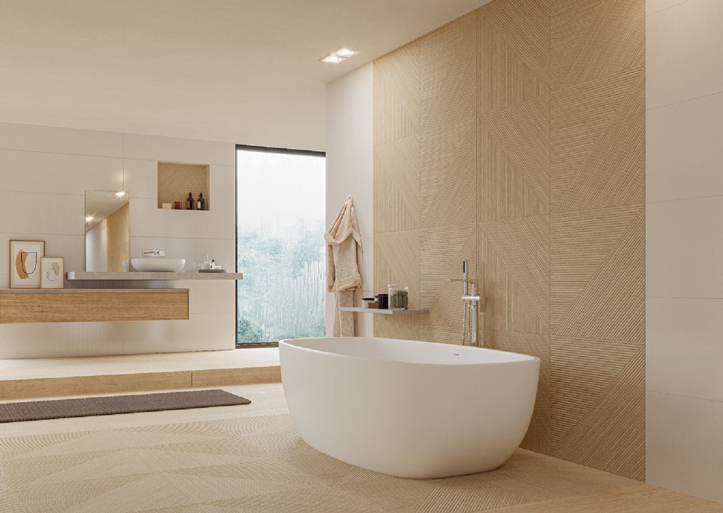 Newker Lounge płytka ścienno-podłogowa 120x60 cm beżowa