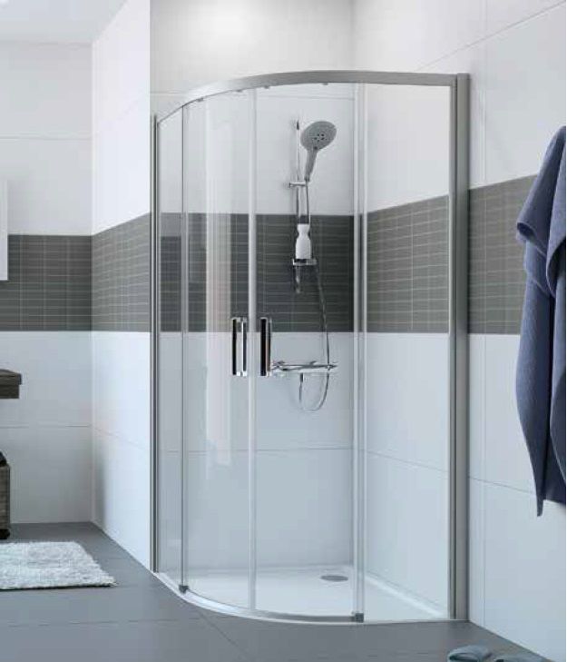 Huppe Classics 2 1/4 koła kabina prysznicowa 90x90 cm półokrągła srebrny mat/szkło przezroczyste C25502087322