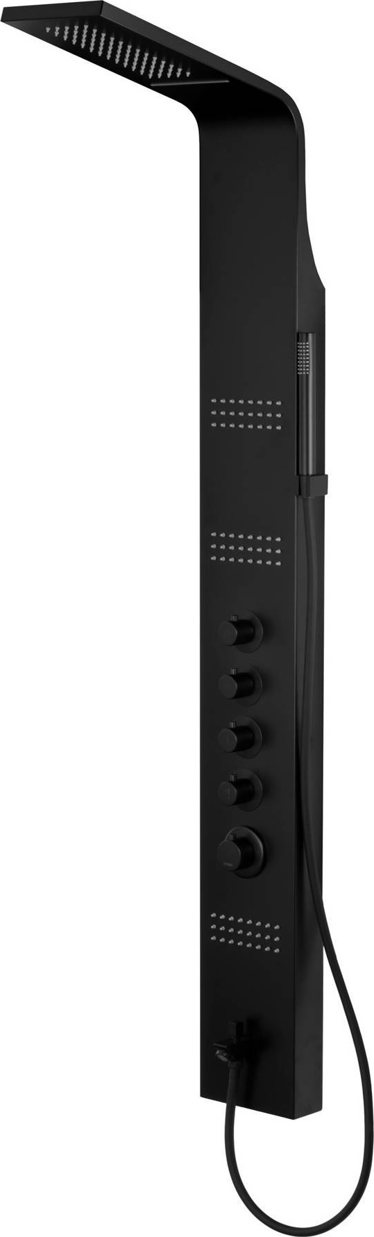 Corsan LED Kaskada panel prysznicowy ścienny z wylewką czarny A013AMWNEWLEDCZARNYWY