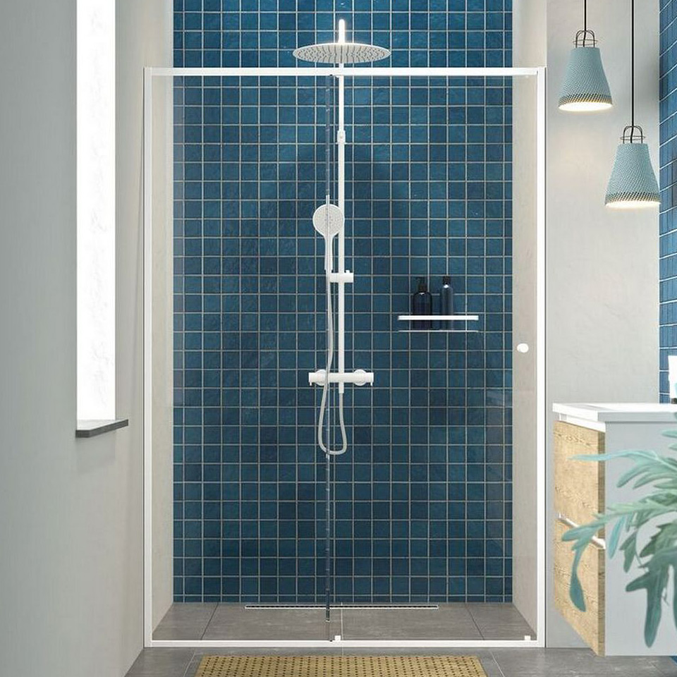 Sealskin Contour drzwi prysznicowe 120 cm wnękowe biały mat/szkło przezroczyste CD121206025100