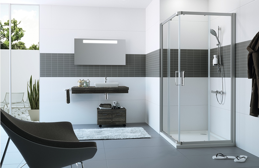 Huppe Classics 2 4-kąt kabina prysznicowa 90x90 cm kwadratowa srebrny połysk/szkło przezroczyste C20103.069.322