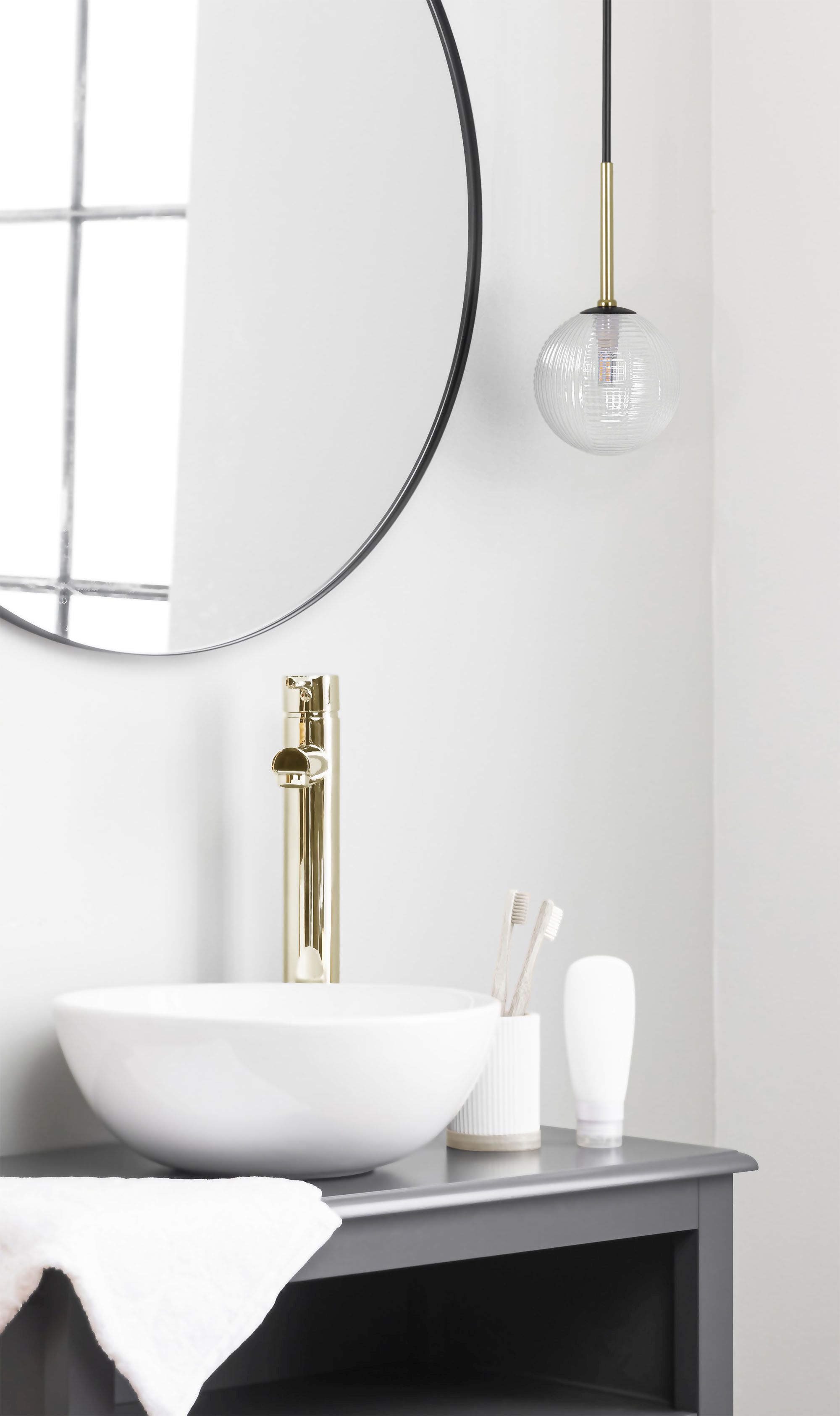 Kaja Aura lampa wisząca 1x10 W czarna-przezroczysta K-5680