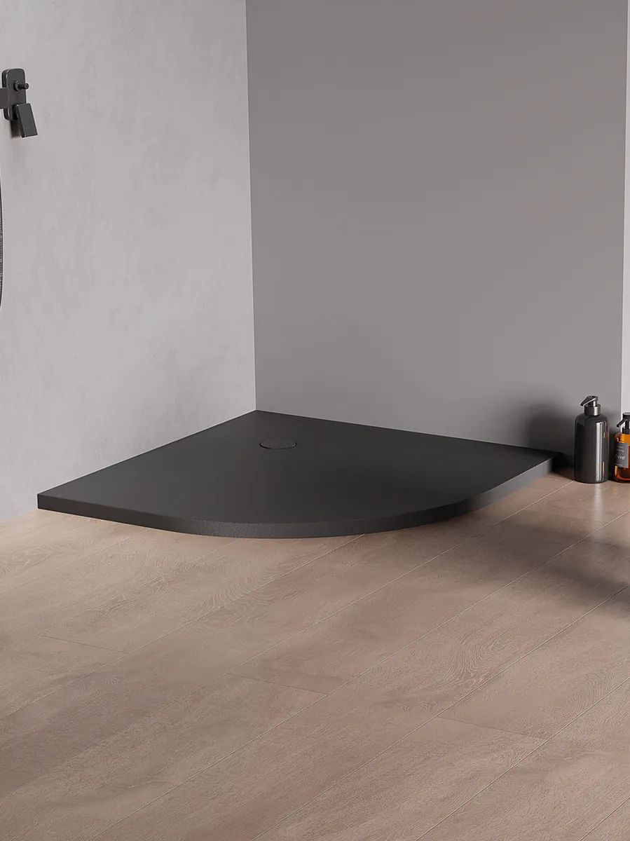 New Trendy Nex Shade brodzik 90x90 cm półokrągły antracyt B-0498