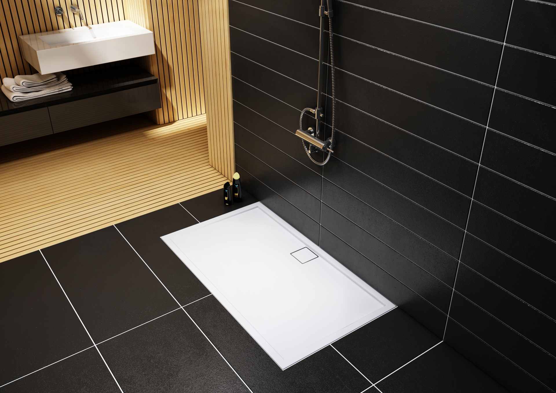 Schedpol Omega brodzik 100x80 cm prostokątny Stonicryl biały gładki 3.0450