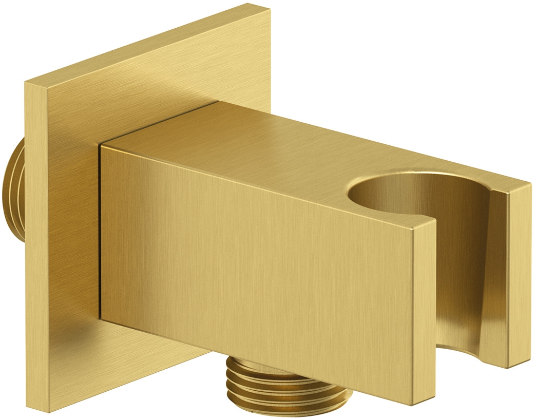 Kludi A-QA przyłącze kątowe z uchwytem złoty szczotkowany 65569N0-00