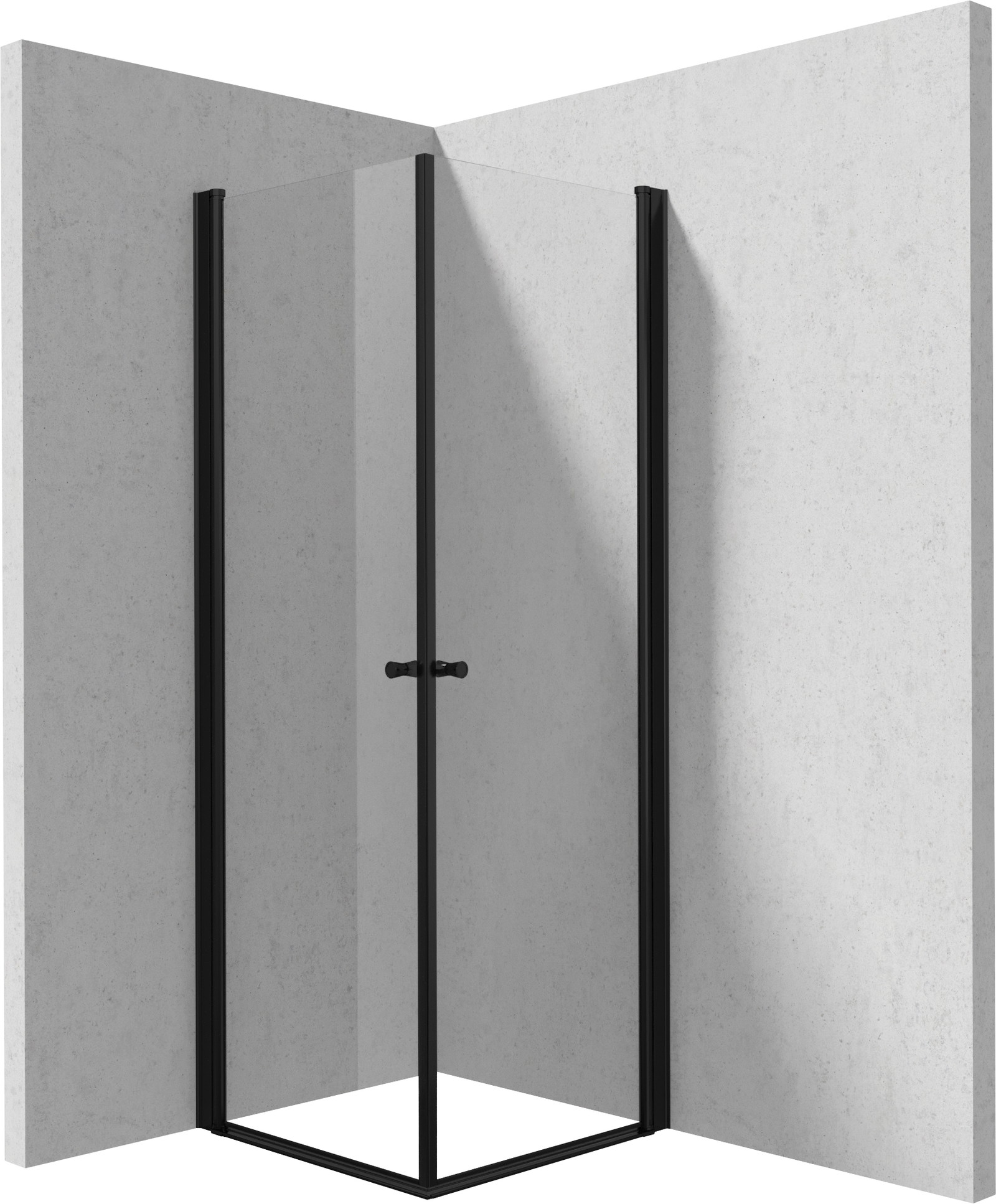 Deante Kerria Plus kabina prysznicowa 90x90 cm kwadratowa czarny mat/szkło przezroczyste KKNNW09W09