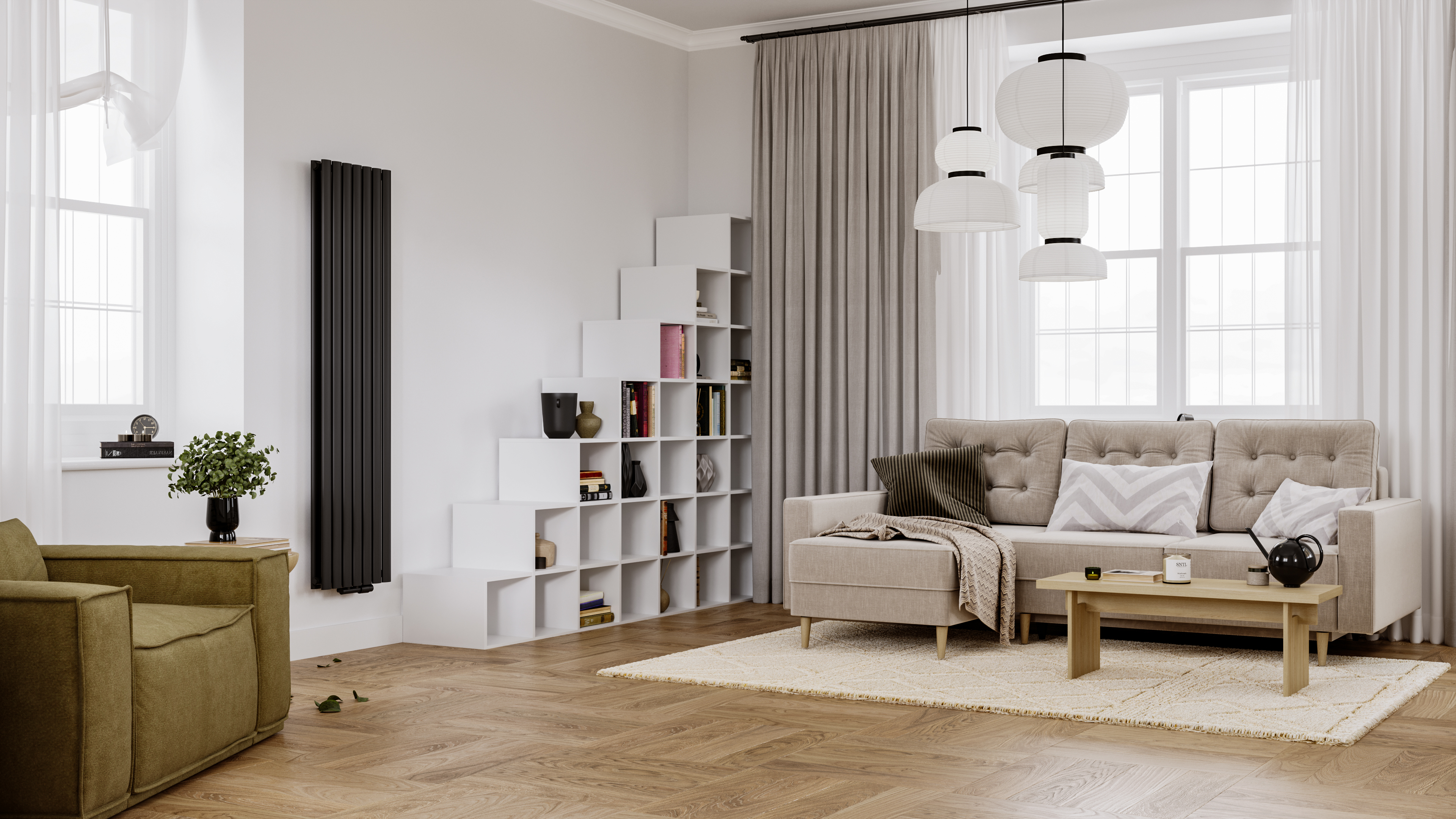 Luxrad Ring Podwójny grzejnik dekoracyjny 160x41 cm podłączenie dolne RINP16004107016ZDC