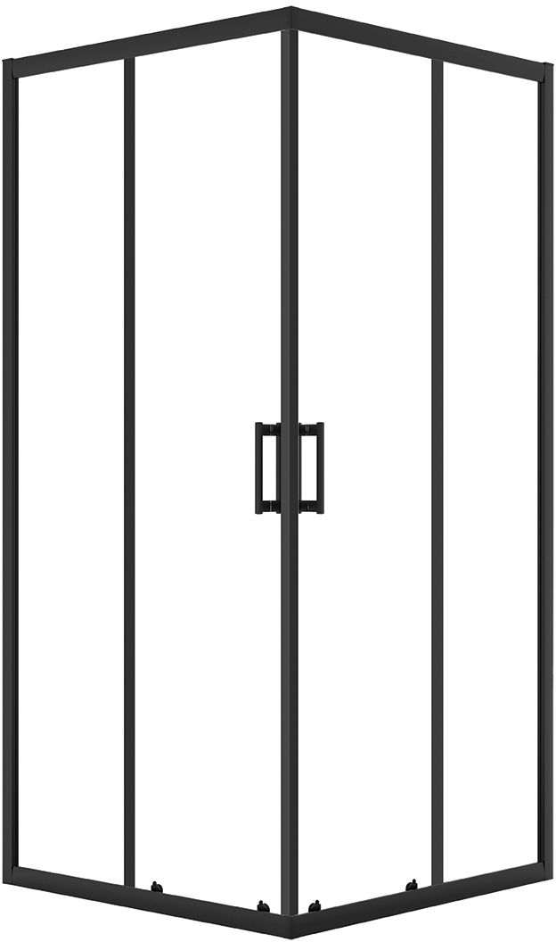 Laveo Bresso kabina prysznicowa 90x90 cm kwadratowa czarny mat/szkło przezroczyste JKD_796K