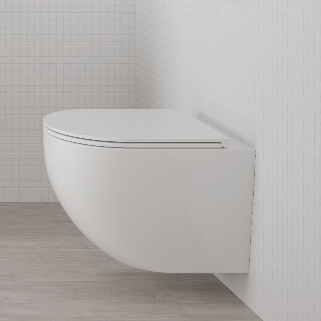 Zestaw Oltens Hamnes Kort miska WC wisząca PureRim z deską wolnoopadającą biały 42034000 - Wysyłka w 24h