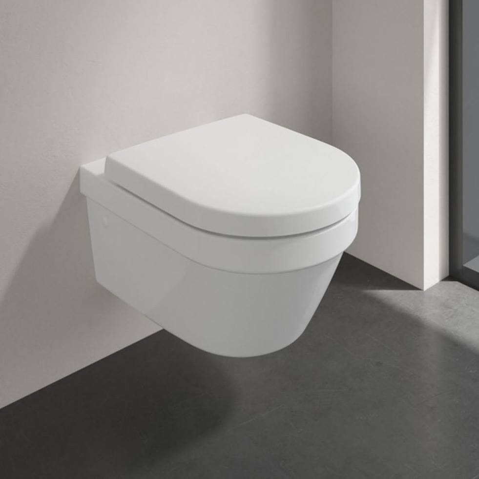 Villeroy & Boch Architectura Combi-Pack zestaw miska WC wisząca bez kołnierza z deską wolnoopadającą Weiss Alpin 4694HRR1 - Wysyłka w 24h