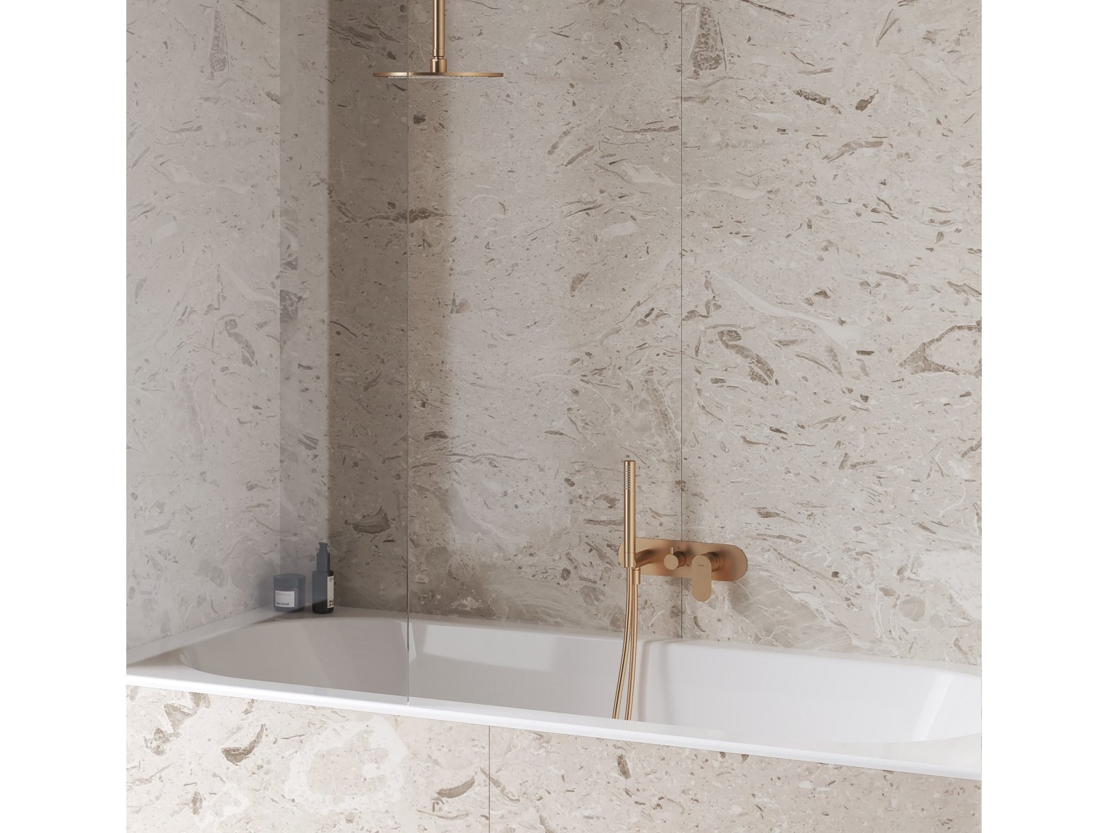 Ravak Eleganta bateria wannowo-prysznicowa podtynkowa z termostatem różowe złoto X070370