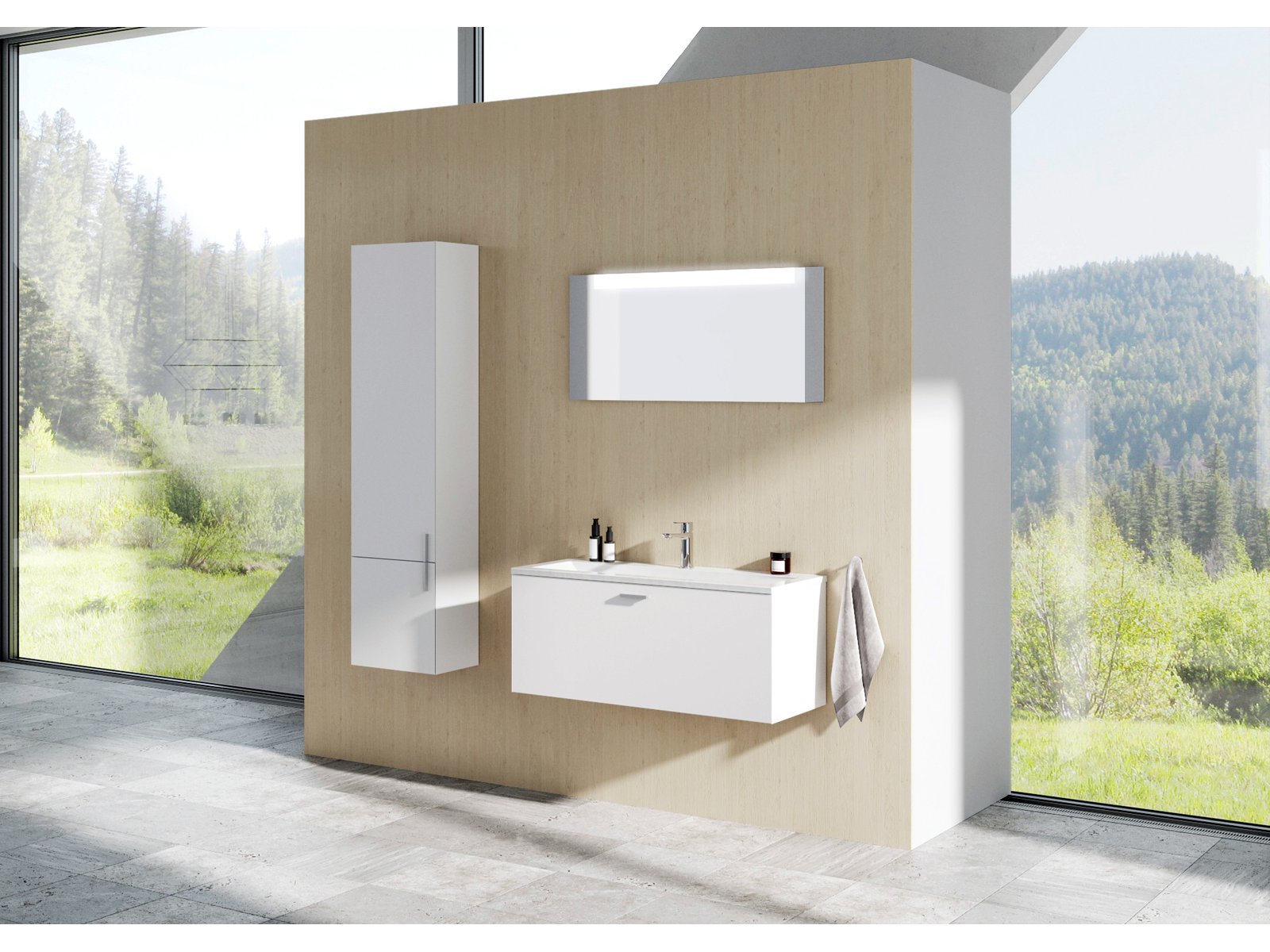 Ravak Clear II szafka 40 cm słupek łazienkowy wiszący lewy biały X000001649