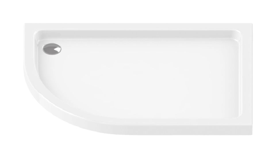 New Trendy Maxima Ultra brodzik 100x80 cm półokrągły biały B-0335 - Wysyłka w 24h