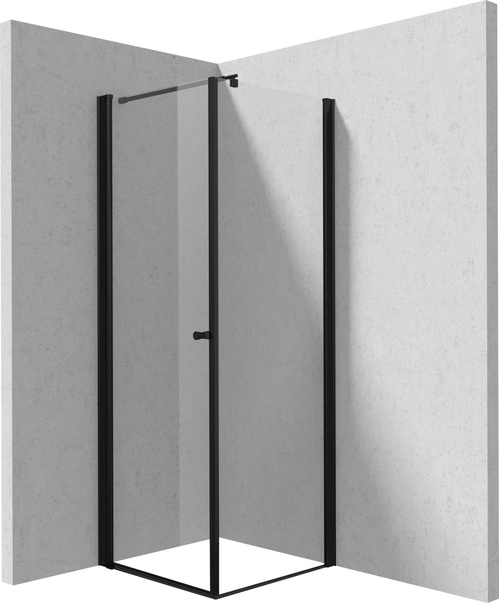 Deante Kerria Plus kabina prysznicowa 90x90 cm kwadratowa czarny mat/szkło przezroczyste KKNNW09S09