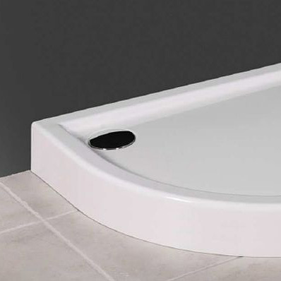 Novellini City brodzik 100x80 cm półokrągły asymetryczny prawy biały MNQ8010014D-30