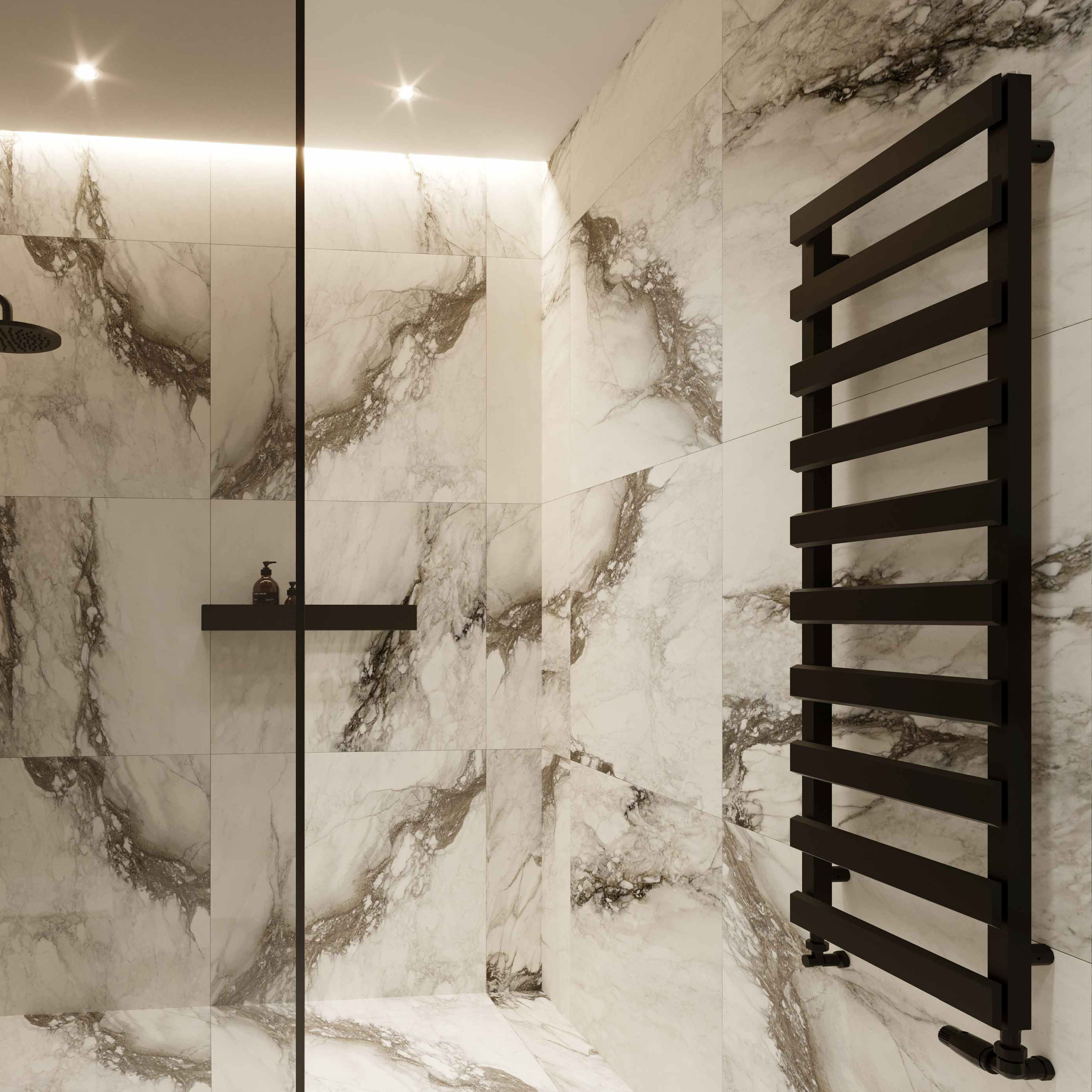 Luxrad Scala New grzejnik łazienkowy dekoracyjny 84x40 cm czarny SCN08400400S040