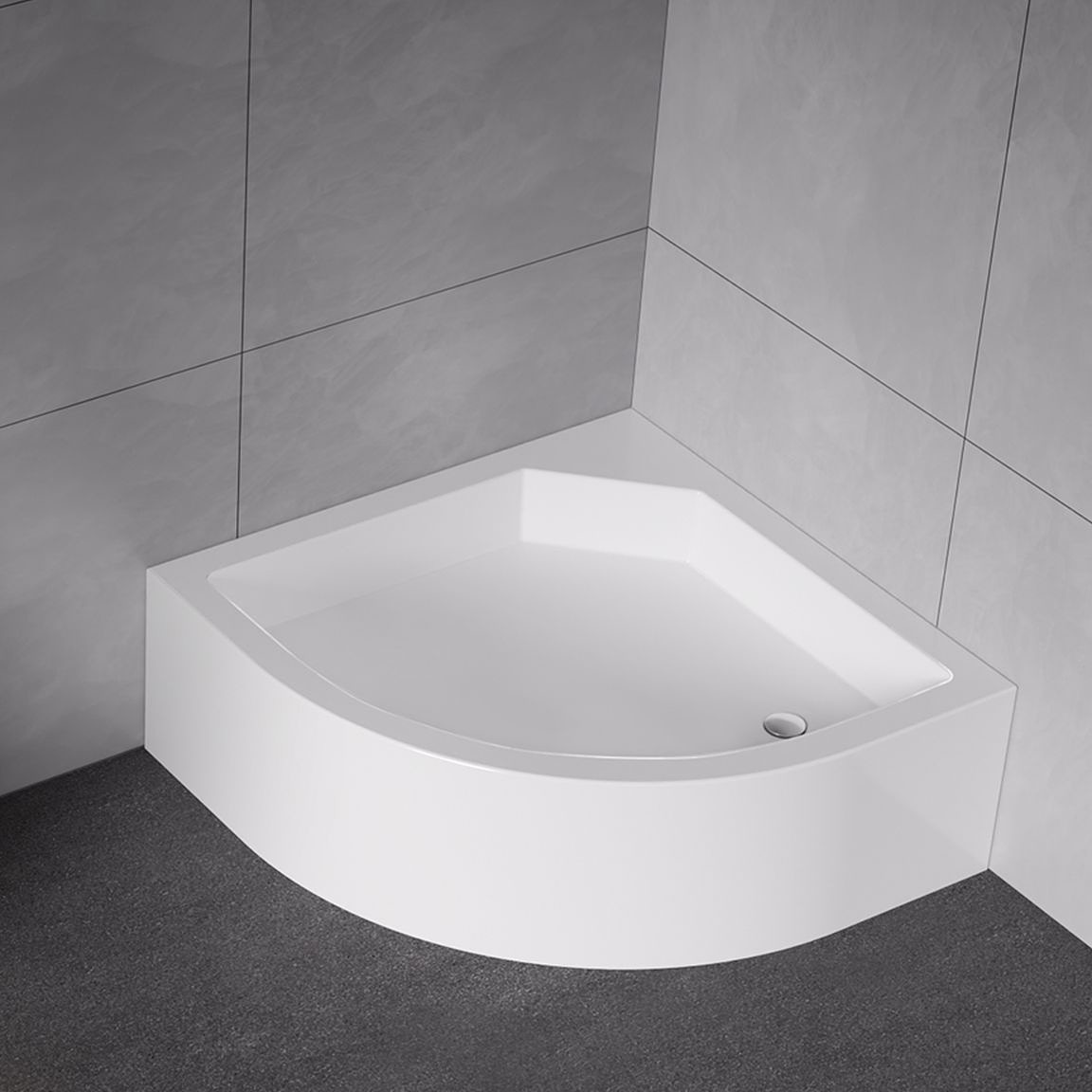 New Trendy Artus brodzik półokrągły 90x90 cm biały B-0364