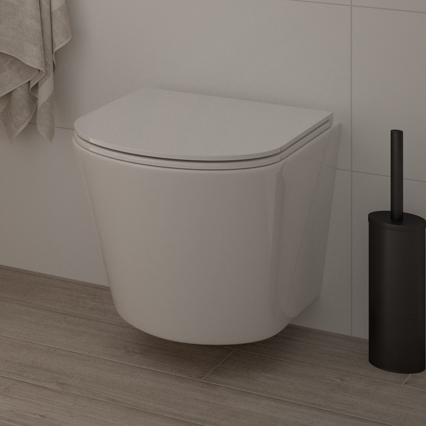 Zestaw Oltens Jog miska WC wisząca PureRim z powłoką SmartClean z deską wolnoopadającą Slim 42505000 - Wysyłka w 24h