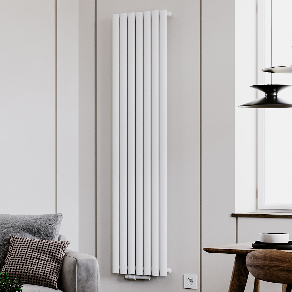 Luxrad Ring grzejnik dekoracyjny 160x41 cm podłączenie dolne biały RIN16004109003ZDC