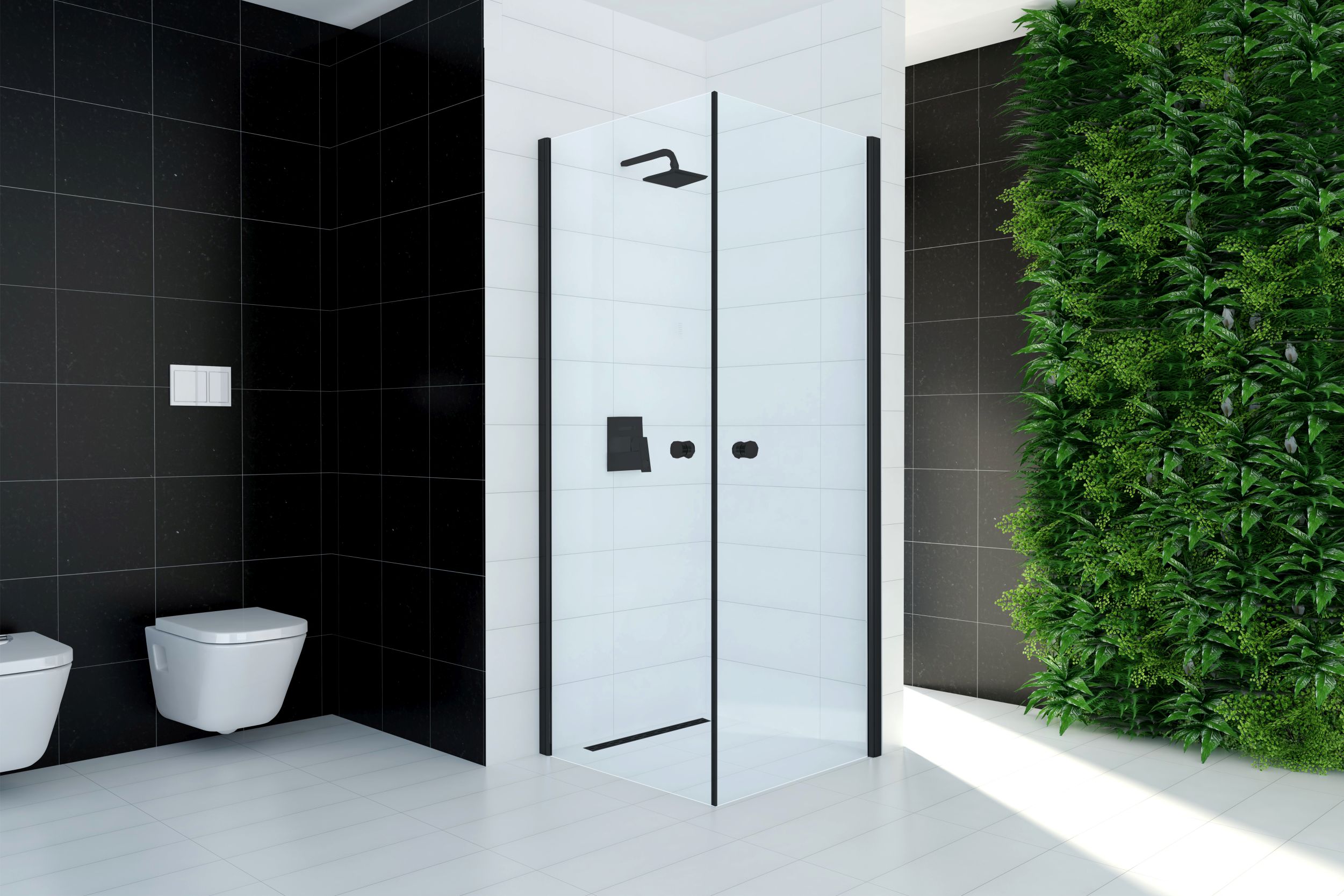 Sea-Horse Fresh Line kabina prysznicowa 90x90 cm kwadratowa czarny mat/szkło przezroczyste BKP122TK