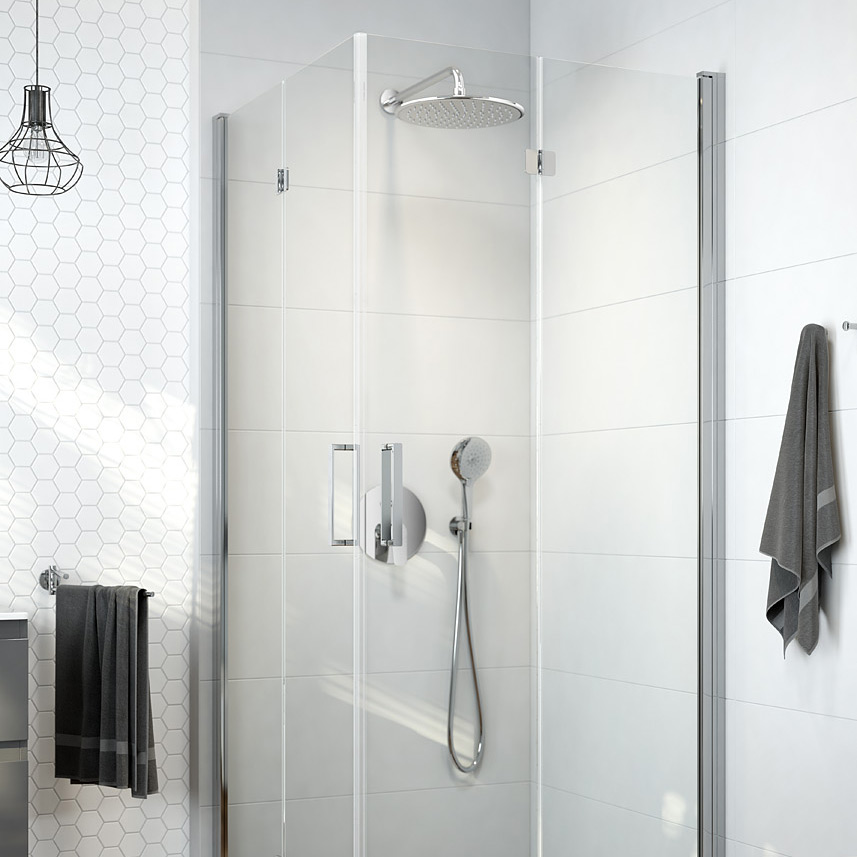 Oltens Byske kabina prysznicowa 90x90 cm kwadratowa chrom połysk/szkło przezroczyste 20002100 - Wysyłka w 24h