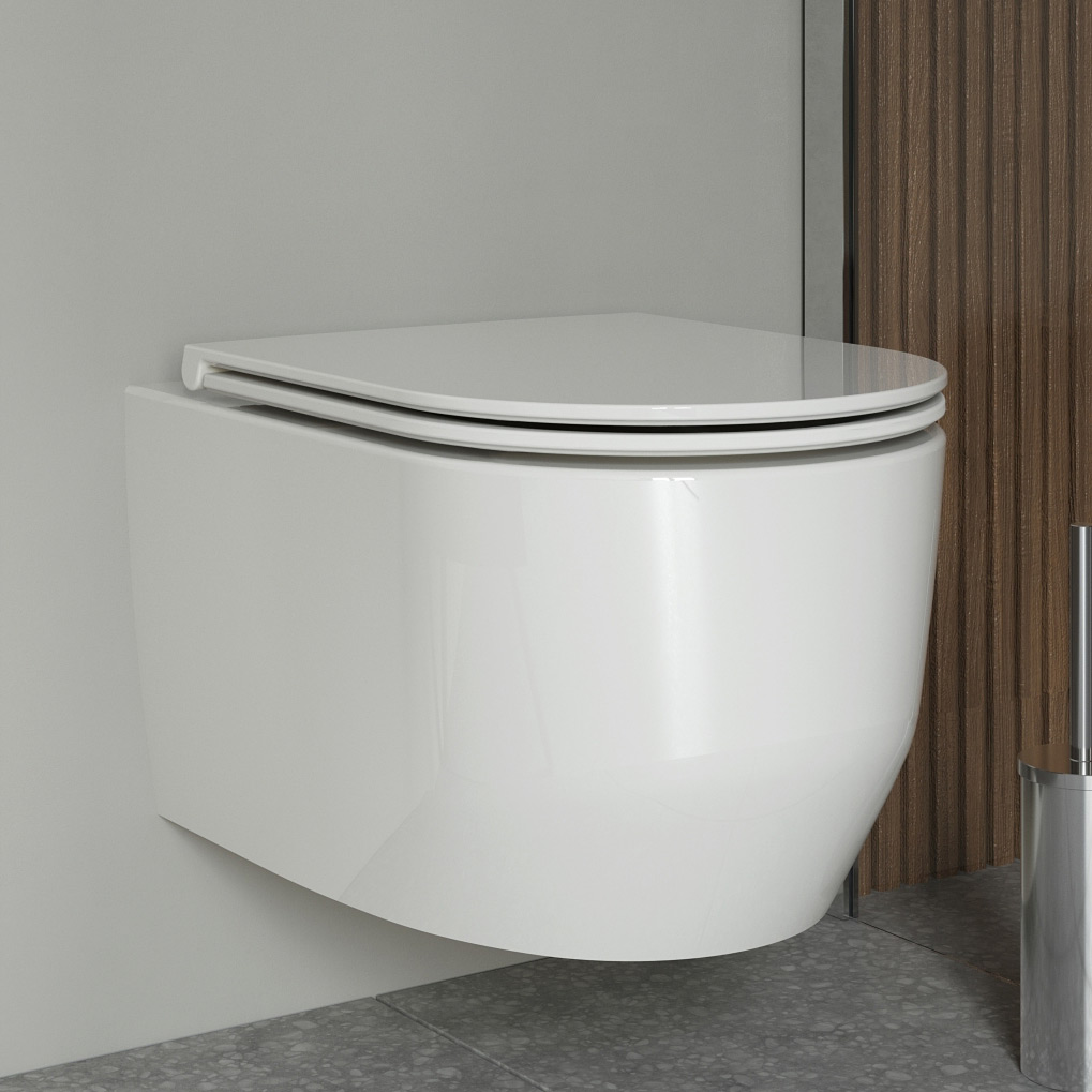 Zestaw Oltens Holsted miska WC wisząca PureRim z powłoką SmartClean z deską wolnoopadającą biały 42517000 - Wysyłka w 24h