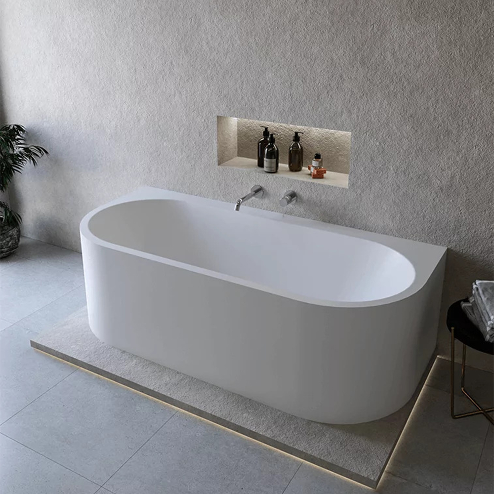 Cristalstone Clasico wanna przyścienna 170x80 cm owalna biała LUVIAZPRZELEWEM