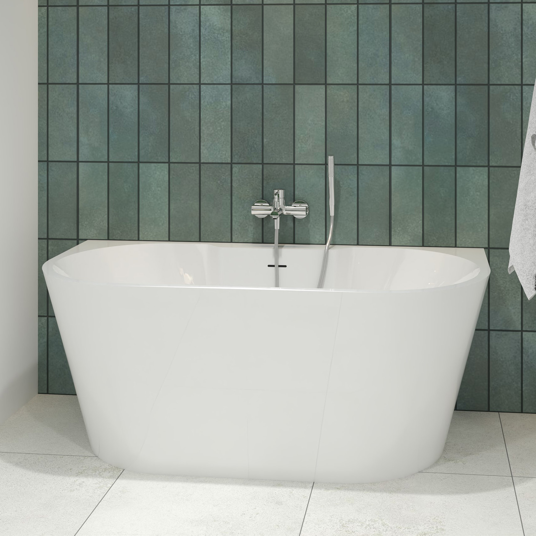 Hagser Greta wanna wolnostojąca przyścienna 150x80 cm akrylowa owalna biały połysk HGR15000012 - Wysyłka w 24h