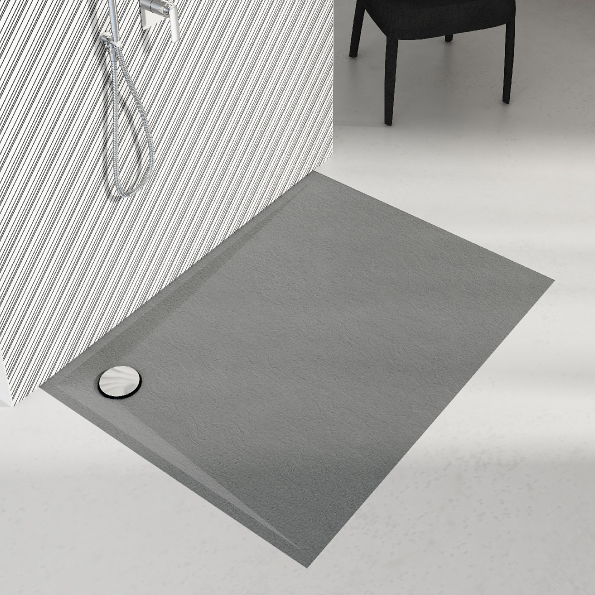 Schedline Libra Anthracite Stone brodzik prostokątny 110x90 cm antracyt 3SP.L1P-90110/A/ST