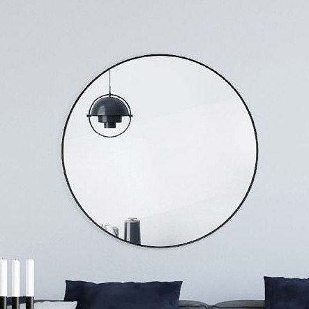 Ars Longa Loft lustro 90 cm okrągłe czarne LOFT90-C