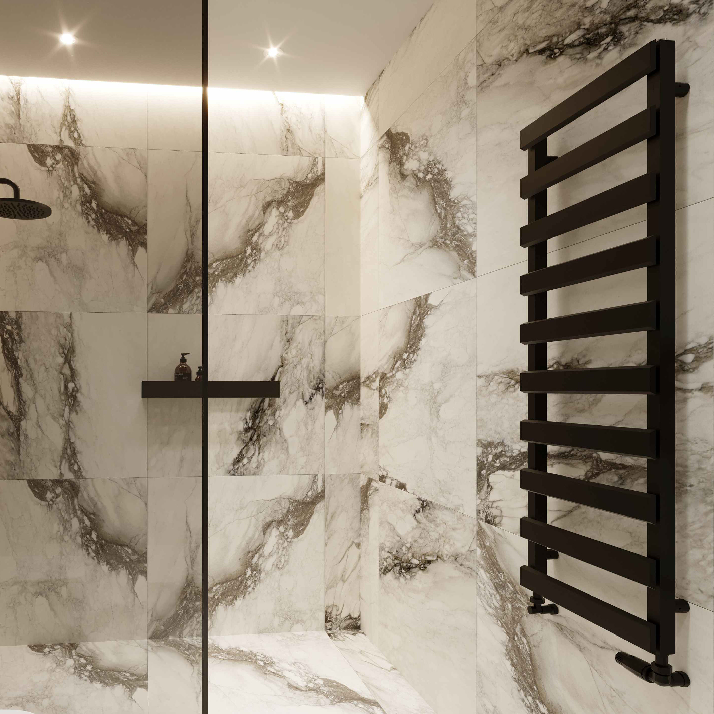 Luxrad Scala New grzejnik łazienkowy dekoracyjny 123x40 cm czarny SCN12300400S040