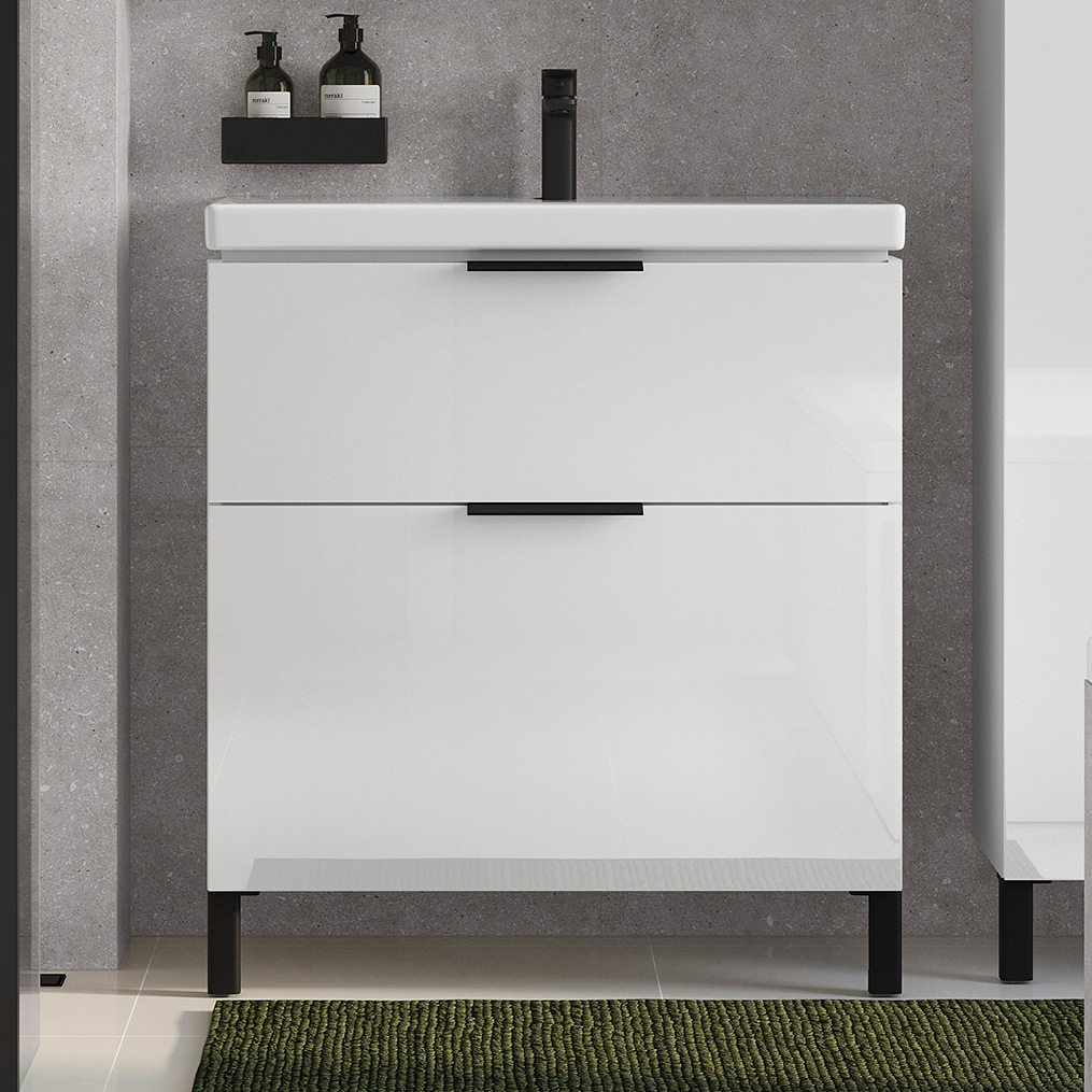 Cersanit City szafka 80 cm podumywalkowa wisząca biały połysk S584-018-DSM