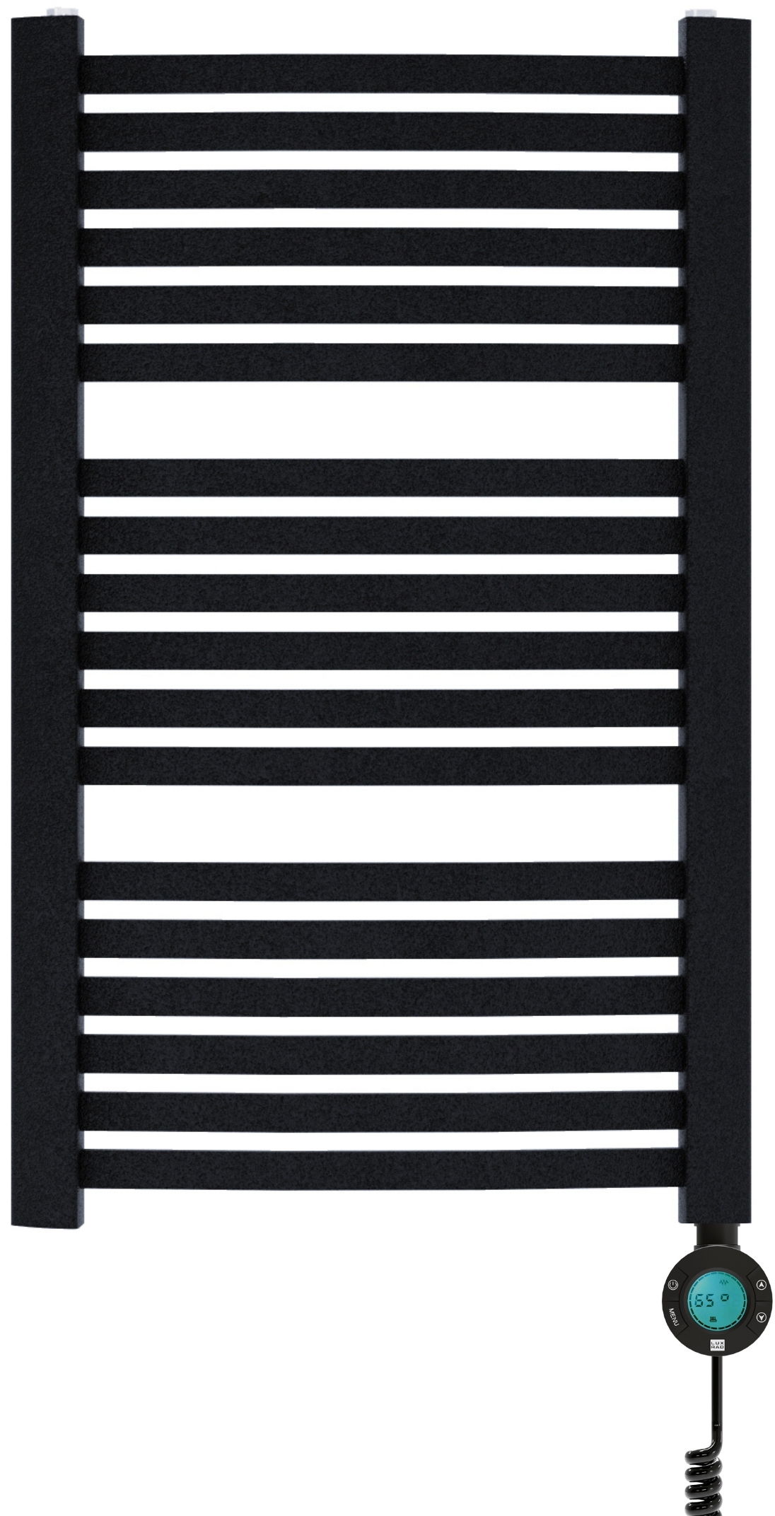 Zestaw Luxrad Kastor Elektro grzejnik elektryczny 94,5x58 cm z grzałką czarny (KAST945580S040ERG, GLX400CZ)