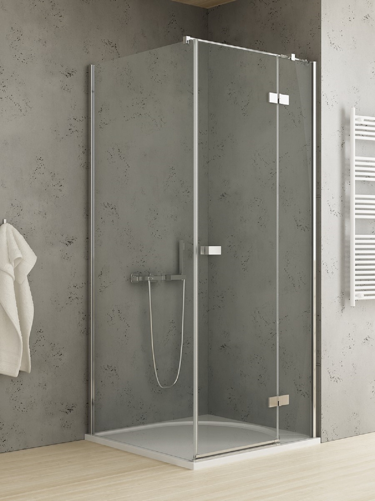 New Trendy Reflexa kabina prysznicowa 90x90 cm kwadratowa prawa chrom połysk/szkło przezroczyste EXK-5119