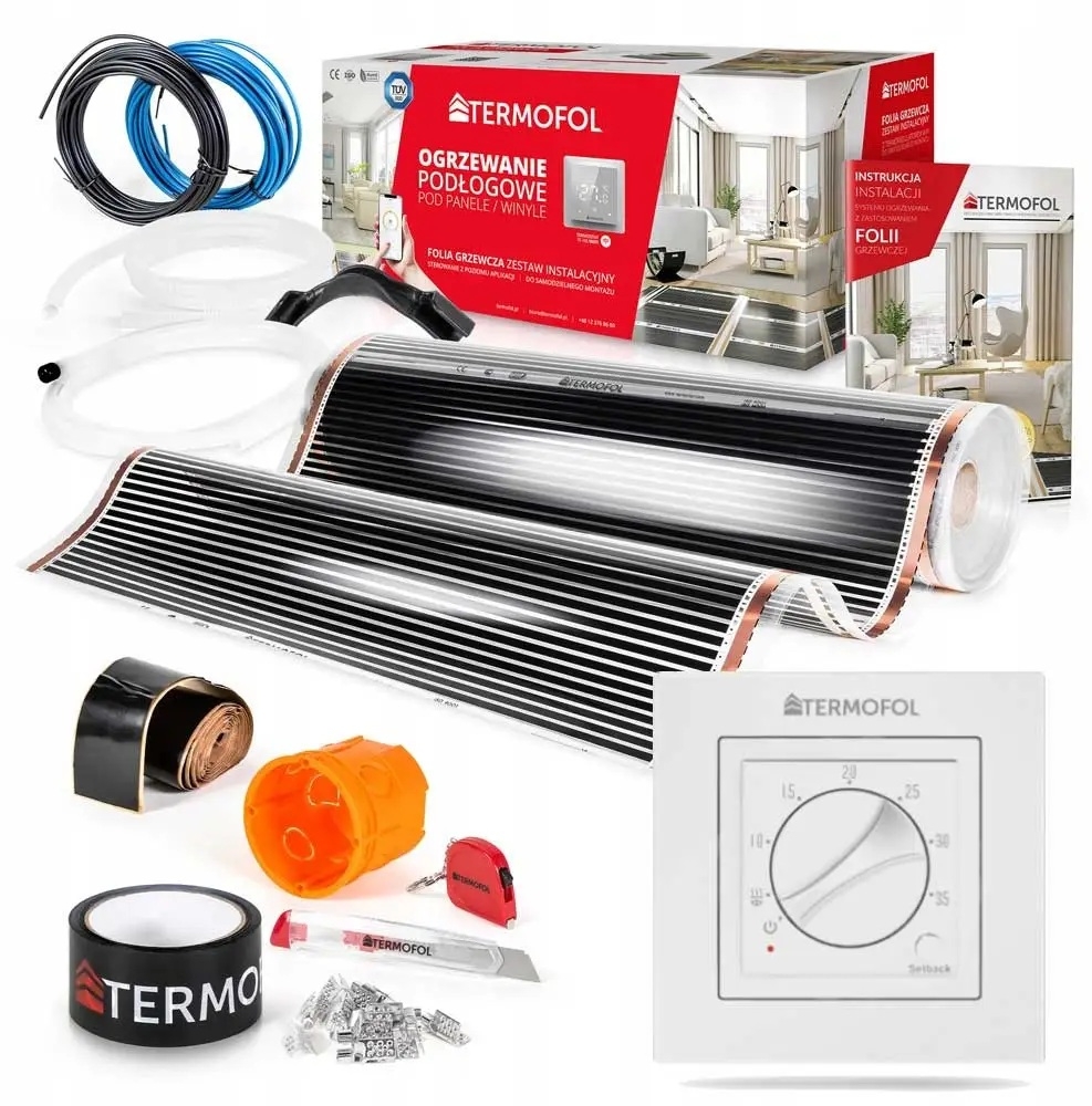 Termofol TF folia grzewcza 38 m2 80W/m2 z akcesoriami i termoregulatorem TF-H3 białym TF310.80.H3.380