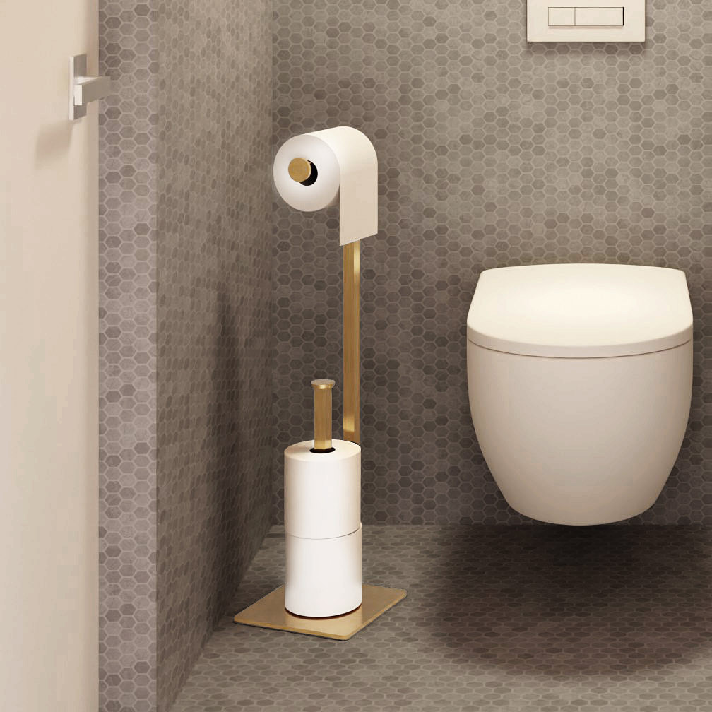 Baltica Design Trin Gold Plus stojak na papier toaletowy złoty
