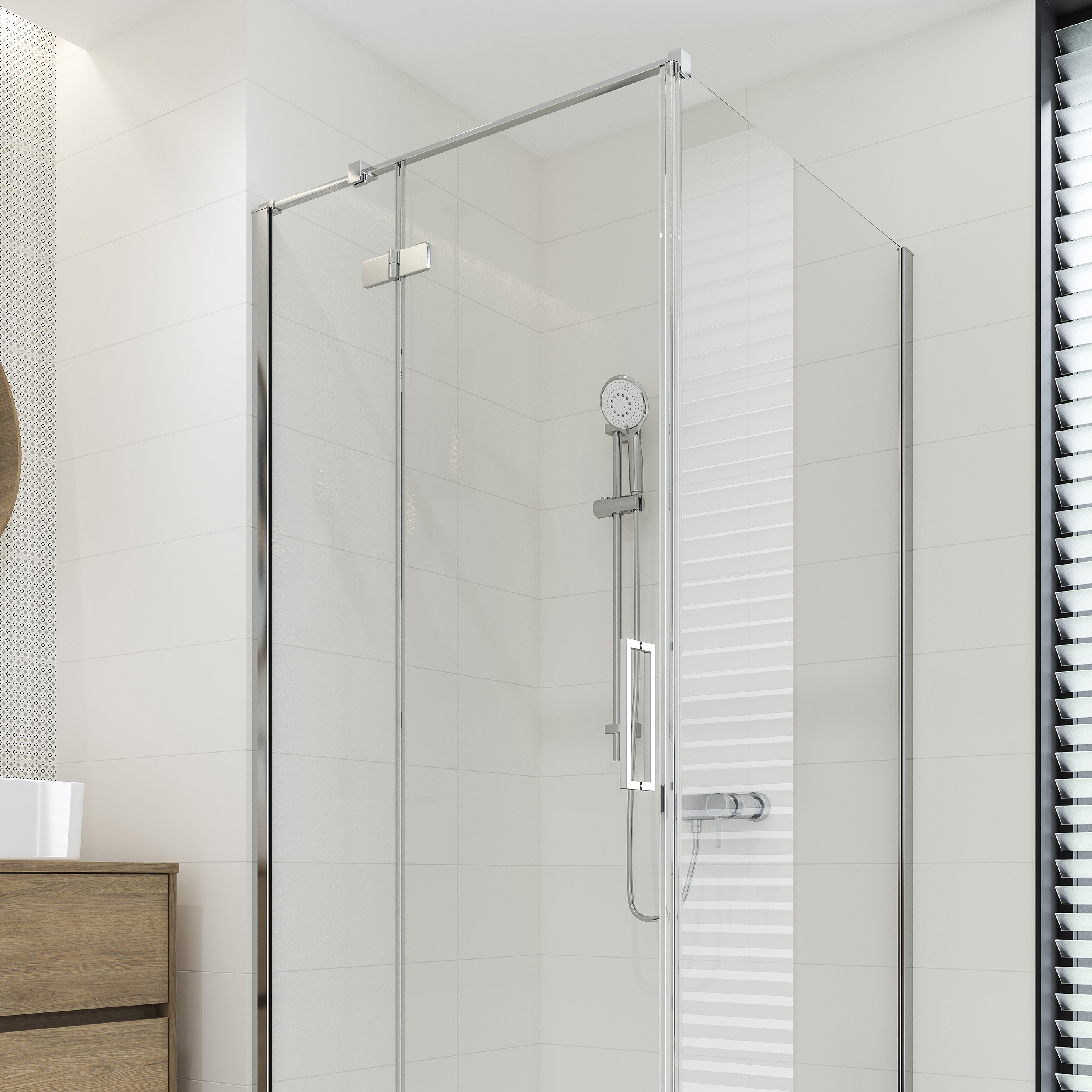 Cersanit City kabina prysznicowa 90x90 cm kwadratowa lewa chrom połysk/szkło przezroczyste S584-100