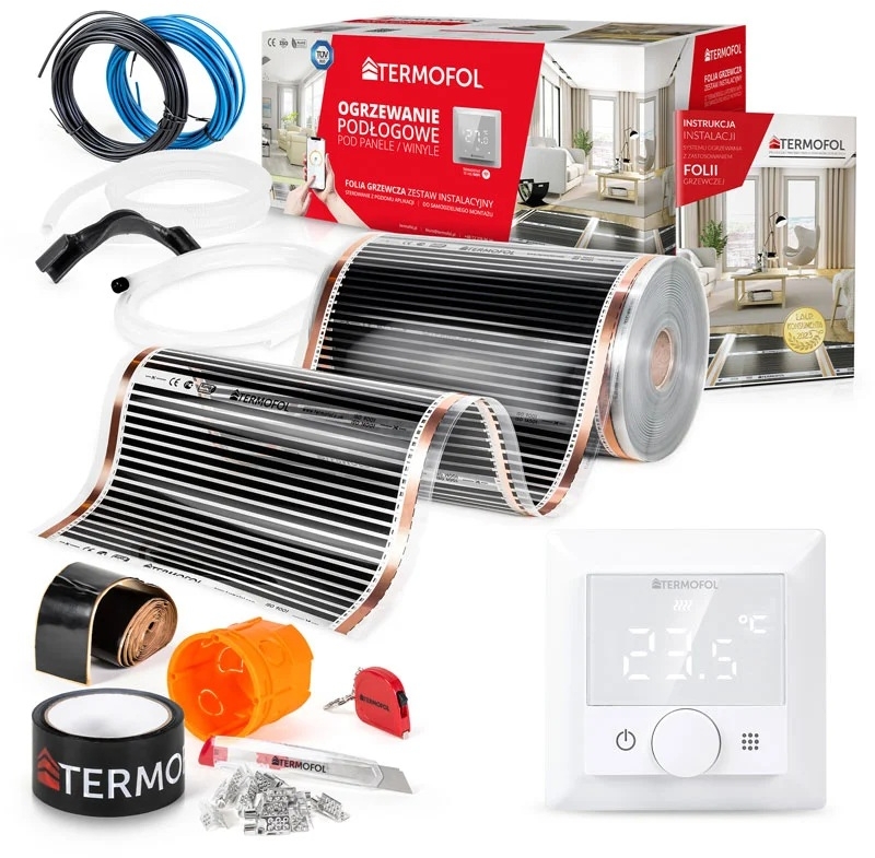 Termofol TF folia grzewcza 12 m2 80W/m2 z akcesoriami i termoregulatorem TF-H5 białym TF305.80.H5.120