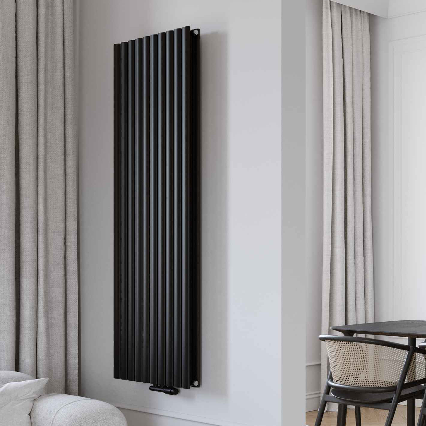 Luxrad Fortuna Podwójna grzejnik dekoracyjny 180x35,2 cm podłączenie dolne antracyt FORP18003527016ZDC