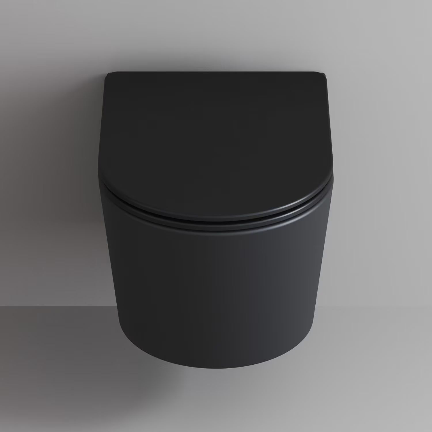 Zestaw Kronenbach Tube miska WC wisząca ze spłukiwaniem wirowym i deską wolnoopadającą czarny mat KB100082MB-Set1